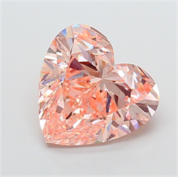 Picture of Lab Grown Diamond 4.08 Carats, Heart with  Cut, Fancy Vivid Pink Color, VVS2 Clarity and Certified by IGI