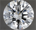 Natural Diamond 1.70 Carats, Round with Excellent Cut, H Color, VVS1 Clarity and Certified by IGI