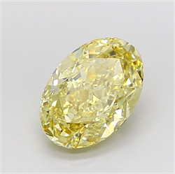 Picture of Lab Grown Diamond 3.09 Carats, Oval with  Cut, Fancy Intense Yellow Color, VS1 Clarity and Certified by IGI