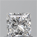 Natural Diamond 0.71 Carats, Princess with  Cut, F Color, VVS1 Clarity and Certified by GIA