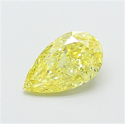 Picture of Lab Grown Diamond 1.30 Carats, Pear with  Cut, Fancy Intense Yellow Color, VS1 Clarity and Certified by IGI