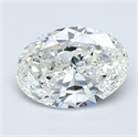 Natural Diamond 1.01 Carats, Oval with  Cut, H Color, VVS2 Clarity and Certified by GIA