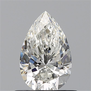 Picture of Natural Diamond 0.53 Carats, Pear with  Cut, H Color, IF Clarity and Certified by GIA