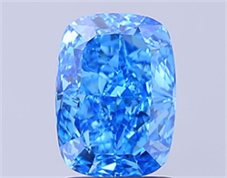 Picture of Lab Grown Diamond 2.50 Carats, CUSHION MODIFIED with  Cut, Fancy Vivid Blue Color, VVS2 Clarity and Certified by IGI