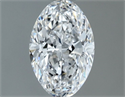Natural Diamond 0.80 Carats, Oval with  Cut, D Color, VVS2 Clarity and Certified by GIA