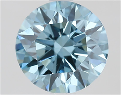 Picture of Lab Grown Diamond 1.67 Carats, Round with Ideal Cut, Fancy Vivid Blue Color, VVS2 Clarity and Certified by IGI