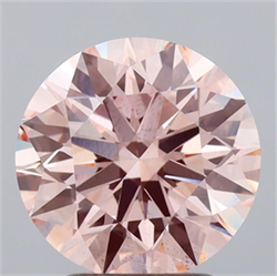 Picture of Lab Grown Diamond 2.64 Carats, Round with Ideal Cut, Fancy Intense Pink Color, VS2 Clarity and Certified by IGI