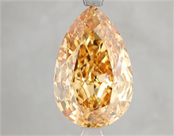 Picture of Lab Grown Diamond 5.08 Carats, Pear with  Cut, Fancy Vivid Yellow Color, VVS2 Clarity and Certified by IGI