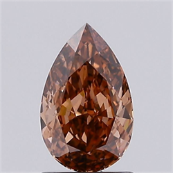 Picture of Lab Grown Diamond 1.24 Carats, Pear with  Cut, Fancy Brown Color, VVS1 Clarity and Certified by IGI