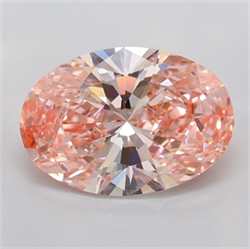 Picture of Lab Grown Diamond 1.49 Carats, Oval with  Cut, Fancy Vivid Pink Color, VS1 Clarity and Certified by IGI