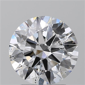 Picture of Natural Diamond 2.50 Carats, Round with Excellent Cut, D Color, I1 Clarity and Certified by GIA