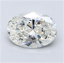 Natural Diamond 2.00 Carats, Oval with  Cut, H Color, VVS2 Clarity and Certified by GIA