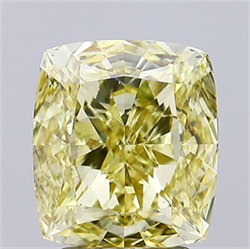 Picture of Lab Grown Diamond 2.81 Carats, CUSHION MODIFIED with  Cut, Fancy Intense Yellow Color, VS2 Clarity and Certified by IGI