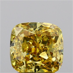 Picture of Lab Grown Diamond 2.06 Carats, Cushion with  Cut, Fancy Vivid Yellow Color, VS2 Clarity and Certified by IGI