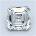 Natural Diamond 1.80 Carats, Asscher with  Cut, H Color, VS2 Clarity and Certified by GIA