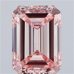 Picture of Lab Grown Diamond 4.17 Carats, Emerald with  Cut, Fancy Intense Pink Color, VS1 Clarity and Certified by IGI