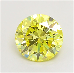 Picture of Lab Grown Diamond 2.01 Carats, Round with Excellent Cut, Fancy Intense Yellow Color, VS1 Clarity and Certified by IGI