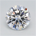Lab Grown Diamond 1.21 Carats, Round with Ideal Cut, D Color, VVS2 Clarity and Certified by IGI