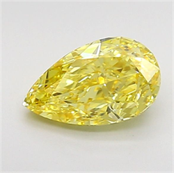 Picture of Lab Grown Diamond 1.73 Carats, Pear with  Cut, Fancy Vivid Yellow Color, VS1 Clarity and Certified by IGI