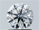 Natural Diamond 1.03 Carats, Round with Very Good Cut, F Color, SI1 Clarity and Certified by IGI