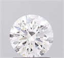 Lab Grown Diamond 1.10 Carats, Round with Ideal Cut, E Color, VVS1 Clarity and Certified by IGI
