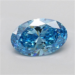 Picture of Lab Grown Diamond 2.00 Carats, Oval with  Cut, Fancy Vivid Blue Color, VS1 Clarity and Certified by IGI