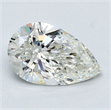 Natural Diamond 1.50 Carats, Pear with  Cut, I Color, SI1 Clarity and Certified by GIA