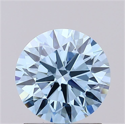 Picture of Lab Grown Diamond 1.29 Carats, Round with Excellent Cut, Fancy Vivid Blue Color, VS1 Clarity and Certified by IGI