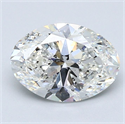 Natural Diamond 1.71 Carats, Oval with  Cut, H Color, SI2 Clarity and Certified by GIA