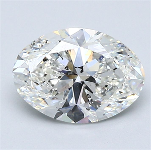 Picture of Natural Diamond 1.71 Carats, Oval with  Cut, H Color, SI2 Clarity and Certified by GIA