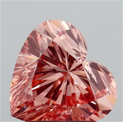 Picture of Lab Grown Diamond 1.70 Carats, Heart with  Cut, Fancy Intense Pink Color, VS1 Clarity and Certified by IGI