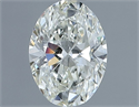Natural Diamond 0.50 Carats, Oval with  Cut, J Color, SI1 Clarity and Certified by IGI