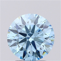 Picture of Lab Grown Diamond 2.00 Carats, Round with Excellent Cut, Fancy Vivid Blue Color, VS2 Clarity and Certified by IGI