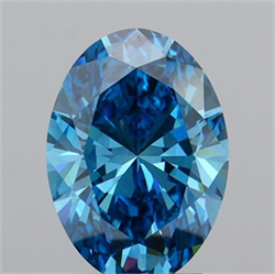 Picture of Lab Grown Diamond 3.09 Carats, Oval with  Cut, Fancy Vivid Blue Color, VS1 Clarity and Certified by IGI