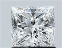 Natural Diamond 1.00 Carats, Princess with  Cut, F Color, VS2 Clarity and Certified by GIA