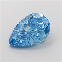 Picture of Lab Grown Diamond 2.83 Carats, Pear with  Cut, Fancy Vivid Blue Color, VS1 Clarity and Certified by IGI