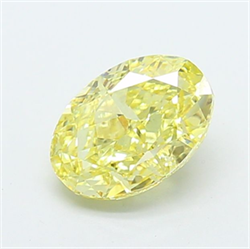 Picture of Lab Grown Diamond 1.50 Carats, Oval with  Cut, Fancy Yellow Color, VS1 Clarity and Certified by IGI