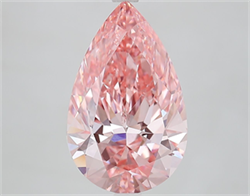 Picture of Lab Grown Diamond 4.70 Carats, Pear with  Cut, Fancy Vivid Pink Color, VVS2 Clarity and Certified by IGI