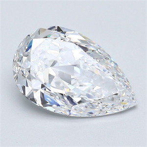 Picture of Natural Diamond 3.51 Carats, Pear with  Cut, D Color, VS2 Clarity and Certified by GIA