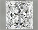 Natural Diamond 0.61 Carats, Princess with  Cut, F Color, VVS2 Clarity and Certified by GIA