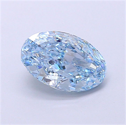 Picture of Lab Grown Diamond 1.89 Carats, Oval with  Cut, Fancy Vivid Blue Color, VVS2 Clarity and Certified by IGI