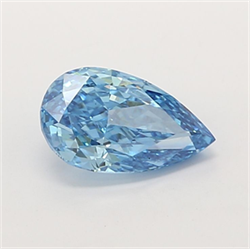 Picture of Lab Grown Diamond 1.26 Carats, Pear with  Cut, Fancy Vivid Blue Color, VVS2 Clarity and Certified by IGI