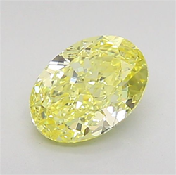 Picture of Lab Grown Diamond 3.03 Carats, Oval with  Cut, Fancy Vivid Yellow Color, VS1 Clarity and Certified by IGI
