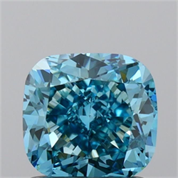 Picture of Lab Grown Diamond 1.25 Carats, CUSHION MODIFIED with  Cut, Fancy Vivid Blue Color, VS1 Clarity and Certified by IGI