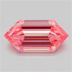 Picture of Lab Grown Diamond 4.13 Carats, HEXAGONAL with  Cut, Fancy Vivid Pink Color, VS1 Clarity and Certified by IGI