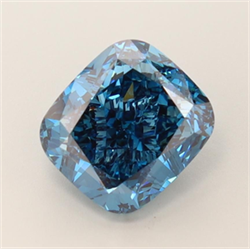 Picture of Lab Grown Diamond 4.06 Carats, CUSHION MODIFIED with  Cut, Fancy Vivid Blue Color, VVS2 Clarity and Certified by IGI