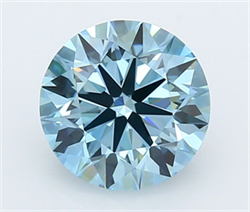 Picture of Lab Grown Diamond 3.02 Carats, Round with Ideal Cut, Fancy Intense Blue Color, VVS1 Clarity and Certified by IGI