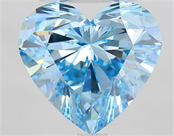 Picture of Lab Grown Diamond 3.68 Carats, Heart with  Cut, Fancy Vivid Blue Color, VVS2 Clarity and Certified by IGI