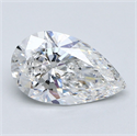 Natural Diamond 2.53 Carats, Pear with  Cut, E Color, SI1 Clarity and Certified by GIA