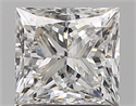 Natural Diamond 1.51 Carats, Princess with  Cut, F Color, VS2 Clarity and Certified by GIA